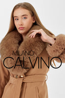 -DOBLE- Cashmere Coat w/ Fur ( Camel )