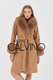 -DOBLE- Cashmere Coat w/ Fur ( Camel )